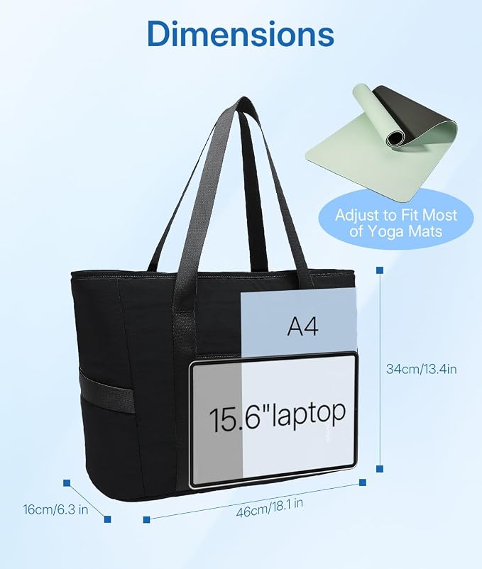 MOYAQI Gym Bag for Women with Zipper, Nurse Work Tote with Compartments, Womens Beach Yoga Bag for Sport, Travel