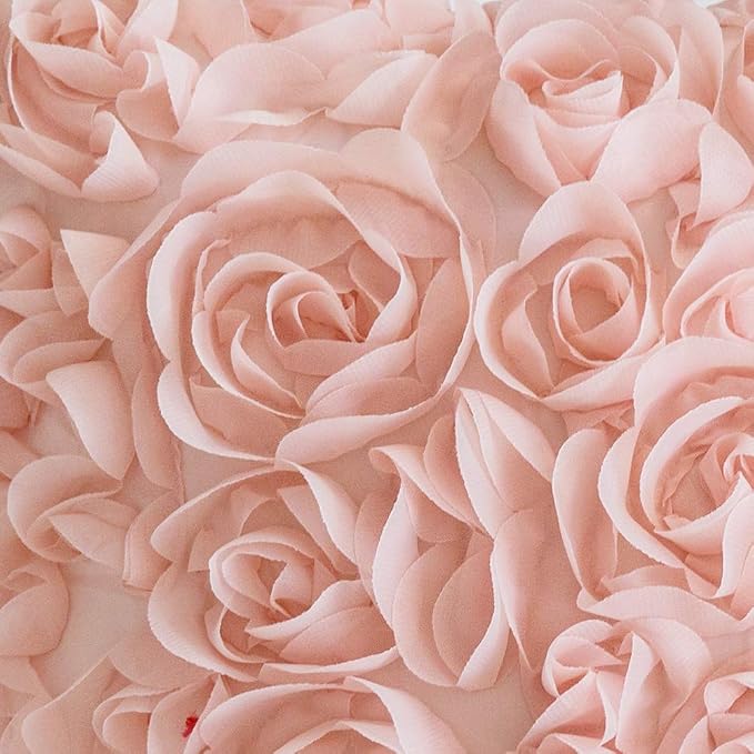 MIULEE Decorative Rose Flower Pillow Covers Pack of 2 Peach Pink 16x16 Inch | Cute Romantic Stereo Chiffon Throw Pillow Cover Aesthetic Solid Pillowcase for Girl Coquette Room Decor Coach Bedroom