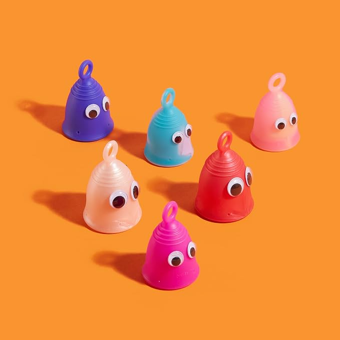 Peachlife Silicone Ring Menstrual Cup | Pull Stem Loop for Easy Removal | Reusable for up to 10 Years of Leak-Proof, Comfortable Period Protection | Large, Medium Firm Peachcup