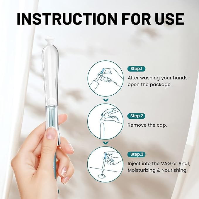 Long Lasting Comfort Vaginal Moisturizer - Intimate Moisturizing Feminine Lube Injector for Women's Dryness - Disposable Prefilled Massage Gel (10 Pcs)
