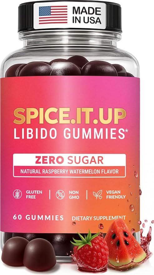 Libido Support for Women Intimacy Gummies - Fast Acting HornyGoatWeed for Women Extract - Gluten Free, Vegan & Non-GMO - Raspberry Watermelon Flavor - Spicy Gummies for Couples - 60 Gummies