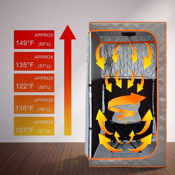 Portable Infrared Sauna, Full Size Far Infrared Sauna, Full Body Personal Home Sauna, Separate Heating Foot Pad and Reinforced Sauna Chair Home Saunas for Relaxation Detox