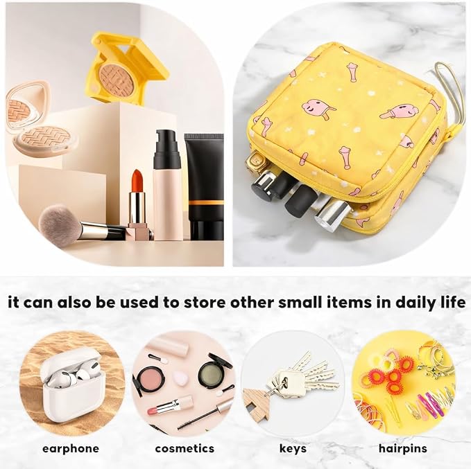 4Pcs Sanitary Napkin Storage Bag, Menstrual Period Bag Waterproof, Tampon Organizer Pouch Tampon Pad Holder for Purse, Pad Bag Feminine Care First Period for Teen Girls School