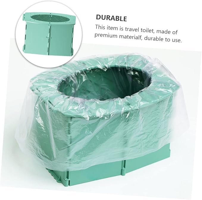LIOOBO 1pc Portable Folding Toilet for Boys and Girls Travel Potty Trainer Compact and Folding Toilet Green for Home Car and Outdoor Use