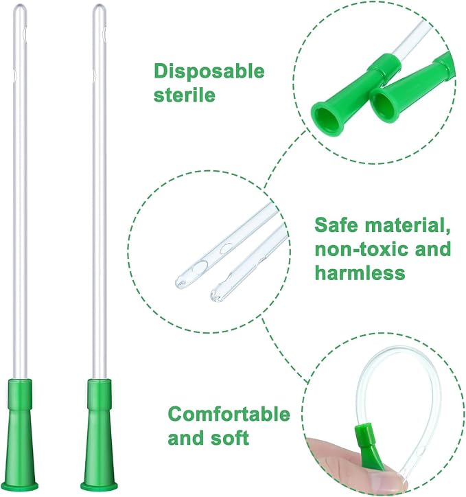 Nuanchu PVC Replacement Tubings Supplies Tubes Kit Clear Replacements Hose with Flexible Rounded End for Smooth Insert(12 FR,150 Pieces)