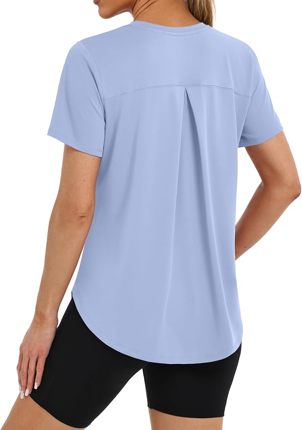 BKRIVE Workout Tops for Women UPF 50+ Quick Dry Shirts (S-3XL) | Ideal for Hiking, Yoga, Running, Gym workouts, Pilstes, Tennis & Travel. Lightweight, Breathable & Moisture wicking