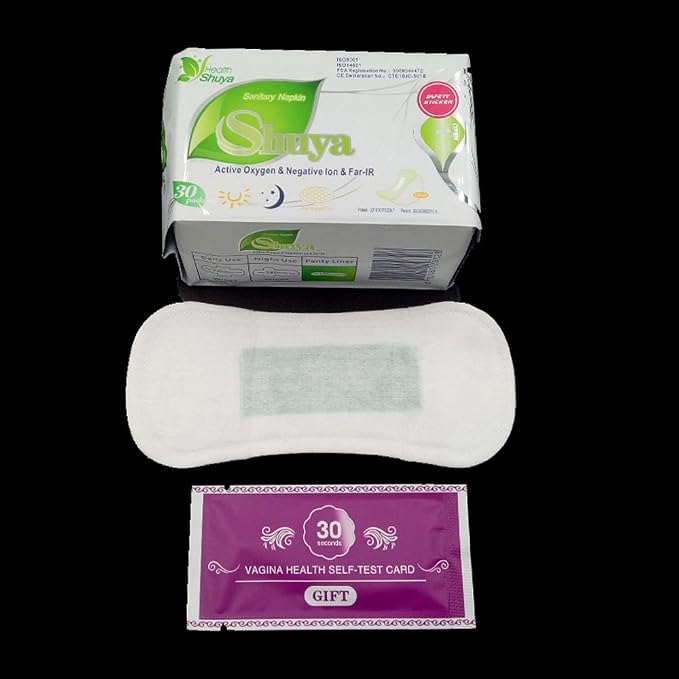 SHUYA Natural Cotton Panty Liners for Women Without Wings, Negative ion Pads, Chlorine Free, Herbal Scented, Length 155mm-120Count(Pack of 4)