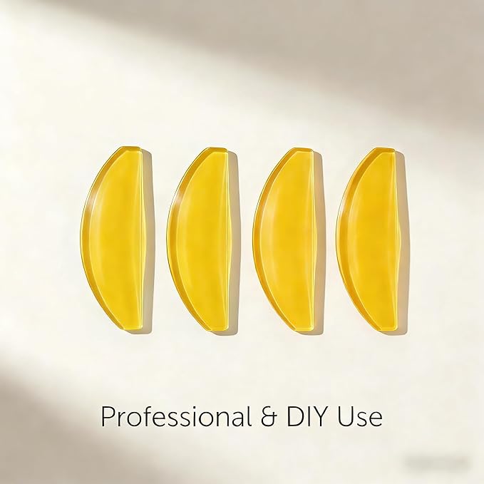 Lash Lift Shields – Washable and Reusable Korean Super Sticky Flat Pads for Eyelash Perm, No.1 Lash Lift Softening Shields for Women Beauty, Pink (2 Pairs Yellow)