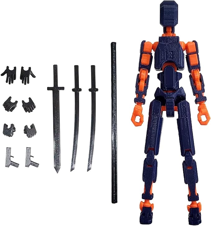 Assembly Completed T13 Action Figure, Titan 13 3D Printed Action Figure, 3D Printed Titan13, Assembled Dummy 13 Lucky 13 Toy Figure