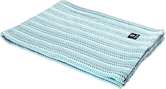 Hugger Mugger Cotton Yoga Blanket - Multi-Blue - Soft but Firm, Cofortable Support, Great Prop for Yoga