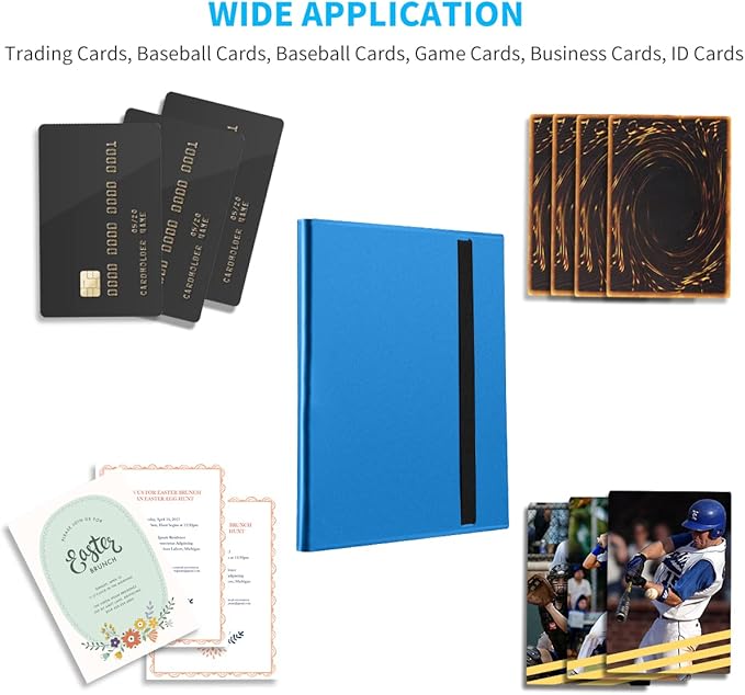Card Binder, Upgraded 9 Pockets Trading Card Collection Binder for Cards, 360 Card Book Holder Album for Yugioh, MTG, TCG, Magic, Sports Cards - Blue