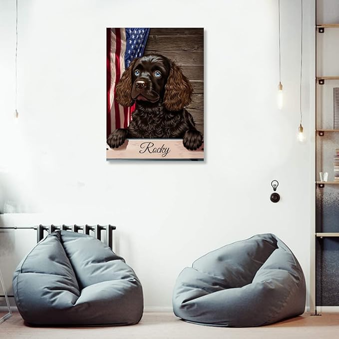 Custom Wooden Jigsaw Puzzles with Your Dog's Name on American Water Spaniel Art Print - 300 500 1000PCS Puzzles Game and Home Wall Decor