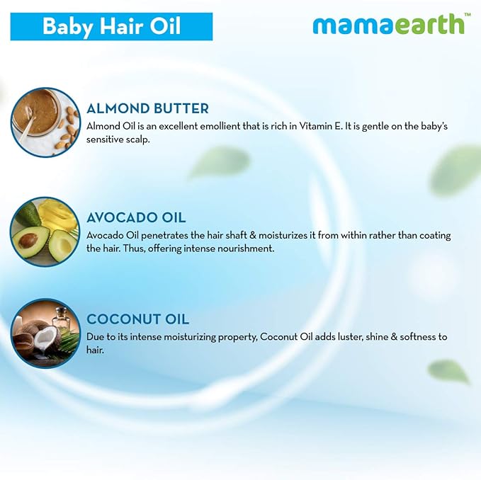 MAMAEARTH Baby Nourishing Hair Oil with Almond & Avocado oil 200ml