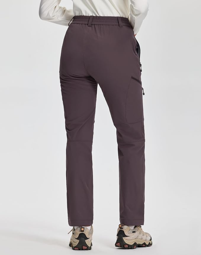 Pioneer Camp Women's Hiking Cargo Pants Water Resistant Ripstop with 4 Zip Pockets Quick Dry Climbing Softshell Trail Travel