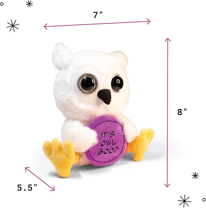 Owl Plushie - It's Owl Good Sassy Plush, Gift for Animal Lovers, Cute Plush Toy for Gifting
