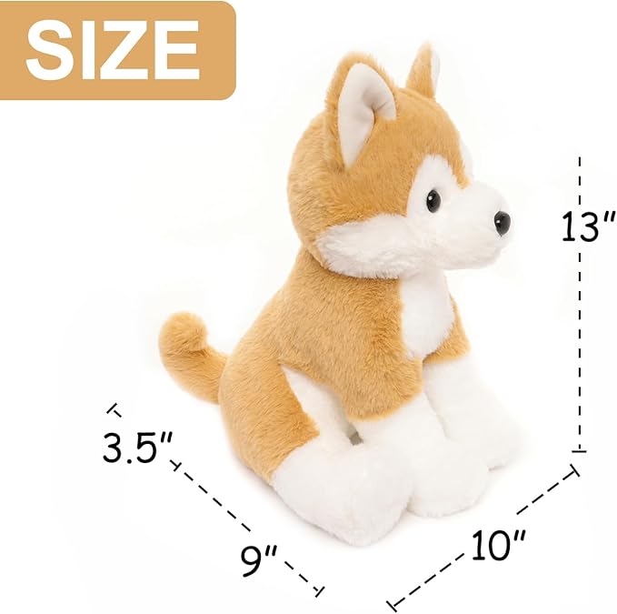 Japanese Akita Shiba Plush Toy Stuffed Animal, Cute Soft and Cuddly, for All Age, 13"