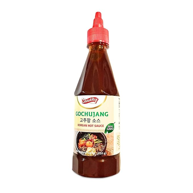 Shirakiku Gochujang Hot Sauce | Korean Non-GMO With Soybean, Tapioca Syrup Base and Salt | Perfect for Authentic Asian Cuisine | Convenient Squeezable Bottle with Twist Cap 18 oz