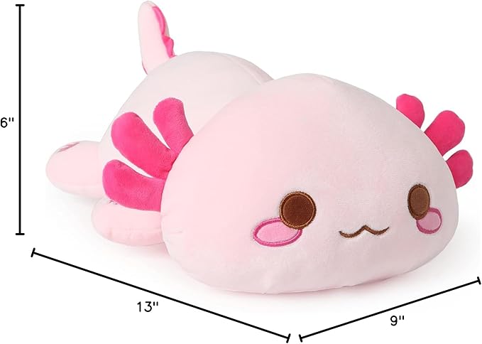 Onsoyours Cute Axolotl Plush, Soft Stuffed Animal Salamander Plush Pillow, Kawaii Plush Toy for Kids (Pink Axolotl A, 13")