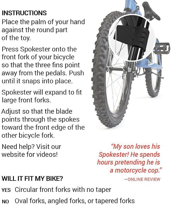 SPOKESTER Bicycle Noise Maker - Makes Your Bike Sound Like a Motorcycle