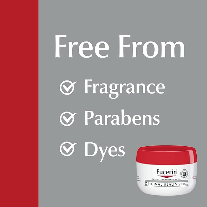 Eucerin Original Healing Cream, Unscented Body Cream for Extremely Dry, Sensitive and Compromised Skin, Emollient Enriched Body Moisturizer, 16 Oz Jar, Pack of 2