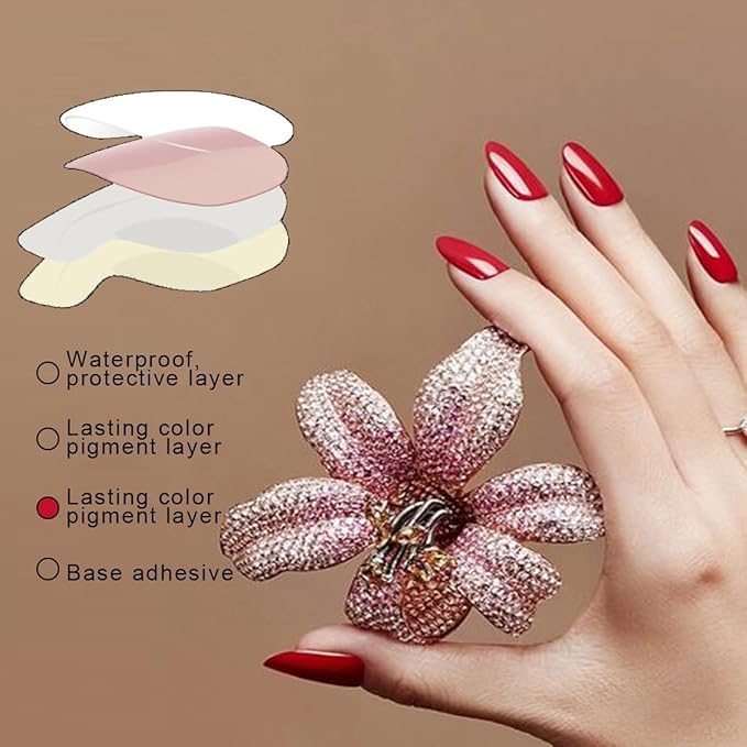 Nail Stickers 22 Pieces Full Wraps Nail Polish Strips, Self-Adhesive Gel Nail Art Decals for Women Girls（Purple）