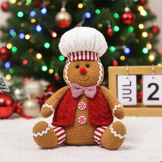 Christmas Gingerbread Man Plush Toy,Christmas Plush Stuffed Doll Gingerbread Boy Girl Cute Plush Pillow for Holiday Christmas Tree Gifts (Boy)