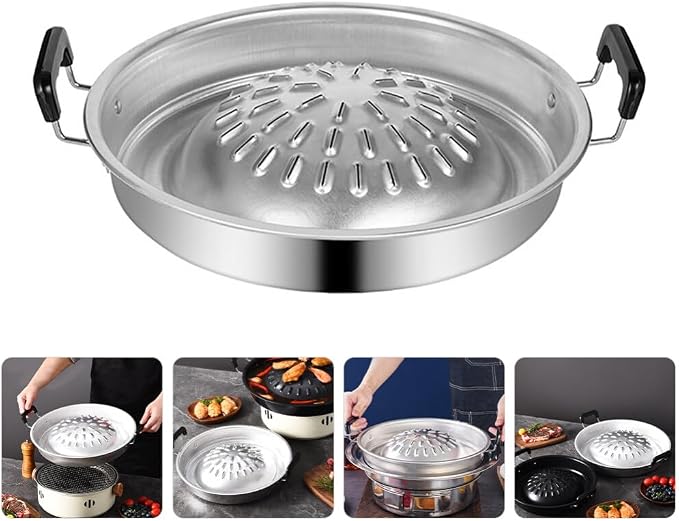BESPORTBLE Multipurpose Pan Outdoor Barbecue Tray for Meat Veggies Lightweight Design for Picnics Camping and Family Gatherings Cooking Supplies