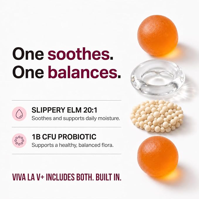 8-in-1 Slippery Elm Vaginal Probiotic Gummies for Women - Intimate Moisture, Balanced pH, Healthy Odor, Yeast Balance & Flora Support + Vitamin C - Tasty Pineapple (60 Count)