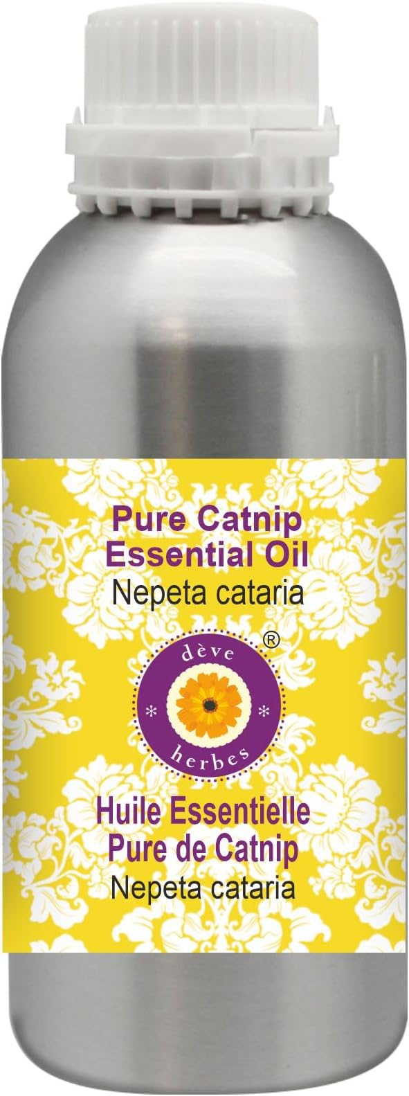 Deve Herbes Pure Catnip Essential Oil (Nepeta cataria) Steam Distilled 630ml (21 oz)