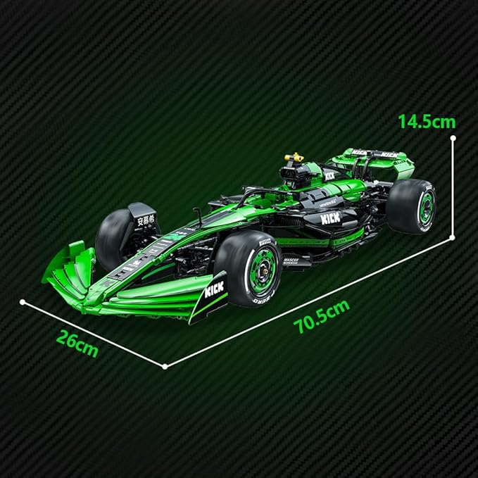 C64010W Kick Sauber F1 Team C44 Racing Building Set,MOC 1:8 F1 Building Block Car,Formula 1 Championship Super Car Model for Adults (2553pcs)