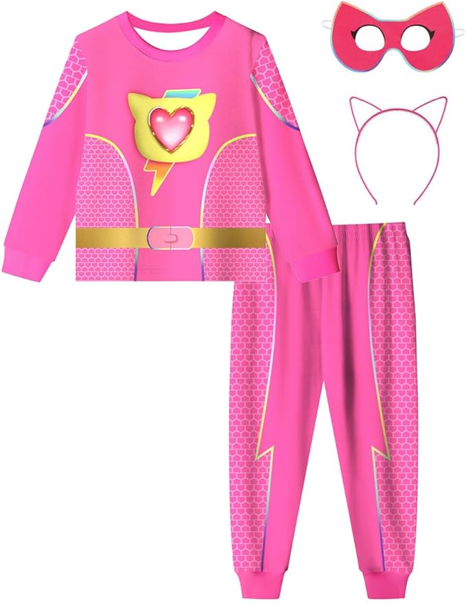 ACoiay Kids Kitties Daily Outfit with Mask and Headband for 2-8 Years