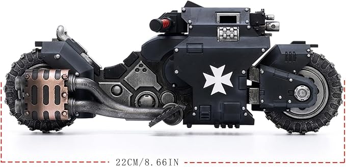 JOYTOY Warhammer 40k Action Figure 1：18 Scale 8.46inch Space Marines Black Templars Outriders Motorcycle Anime Model for Collectible and Displayable Figures