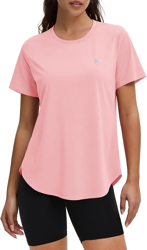 BKRIVE Workout Tops for Women UPF 50+ Quick Dry Shirts (S-3XL) | Ideal for Hiking, Yoga, Running, Gym workouts, Pilstes, Tennis & Travel. Lightweight, Breathable & Moisture wicking