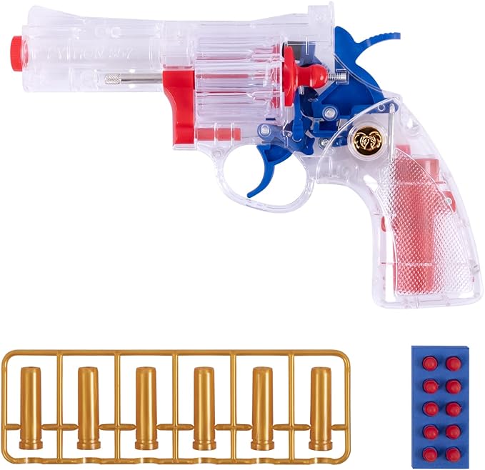 Clear Housing Toy Revolver Foam Blaster with Elite Soft Foam Darts for Nerf Guns Toys Gun Set for Kids Ages 5 6 7 8 Medium