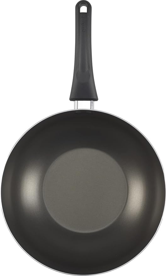 GoodCook Everyday Nonstick 11-Inch Stir Fry Pan, Deep Walled Skillet for Easy Mixing, Even-Heating Aluminum Wok, Ergonomic Handle, Charcoal Silicone Lacquer, Black Frying Pan