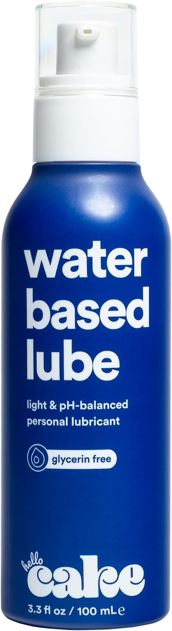 Hello Cake Water-Based Lube – pH Balancing Personal Lubricant - Glycerin-Free, Non-Sticky, & Long Lasting Glide for Men, Women, and Couples, 3.3 fl oz