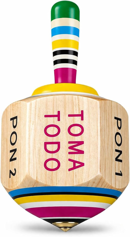 Toma Todo - Mexican Fiesta, Perfect for Adult Only Family Parties, Adults, Bachelor Parties, Wooden Spinning Top (Large)