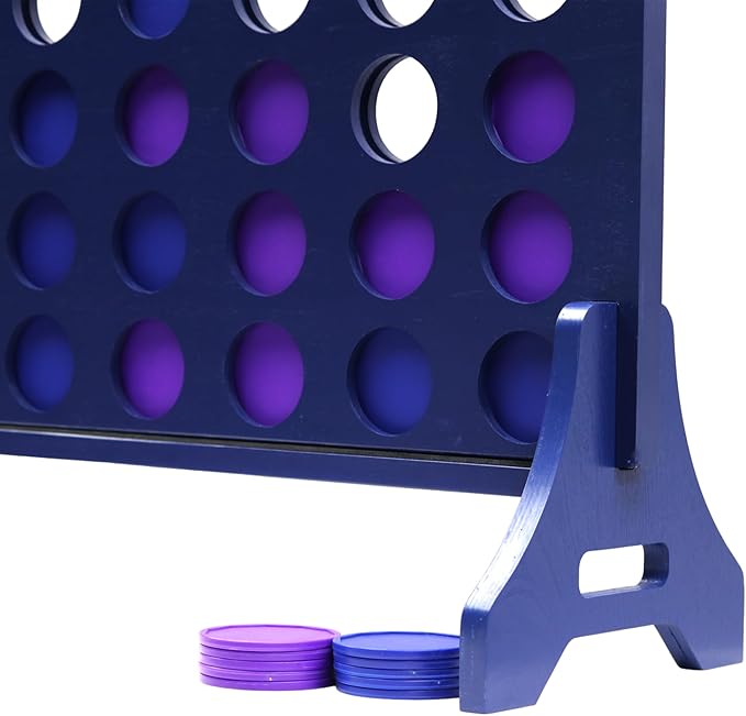 Tailgating Pros Premium Navy Giant Four in a Row with Carrying Case - Jumbo Oversized Outdoor Yard Game - Connect Multiple Pucks in a Row to Win - Many Puck Colors Available!