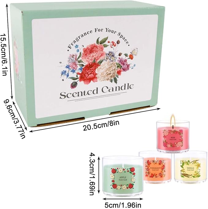 Scented Candles Gift Set, 24 Pack 2oz Soy Wax Aromatherapy Candles with 12 Fragrances, Long Lasting Smokeless Candles in Clear Acrylic Cups with Cotton Wick, Birthday Gifts for Women, Home Decor
