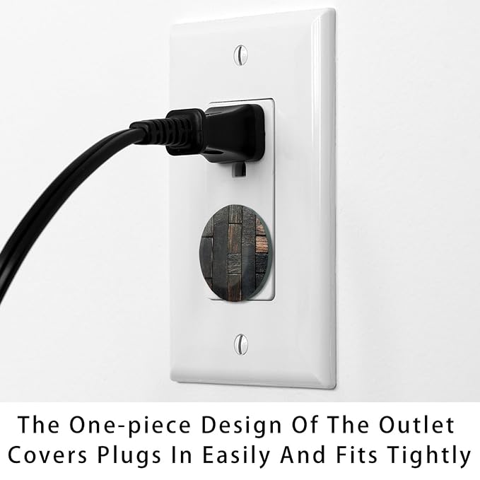 Dark Grey Wooden Outlet Covers (12 or 24 Pack) - Child Safety Electric Plug Protectors to Prevent Power Shock