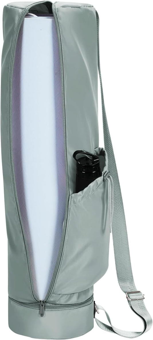 sportsnew Yoga Mat Bag, Full Zip Cargo Yoga Mat Carrier Bag with Drawstring Water Bottle Pocket and Bottom Wet Pocket, Exercise Yoga Mat Carrier Holder Multi-Functional Storage Bag Patent Pending