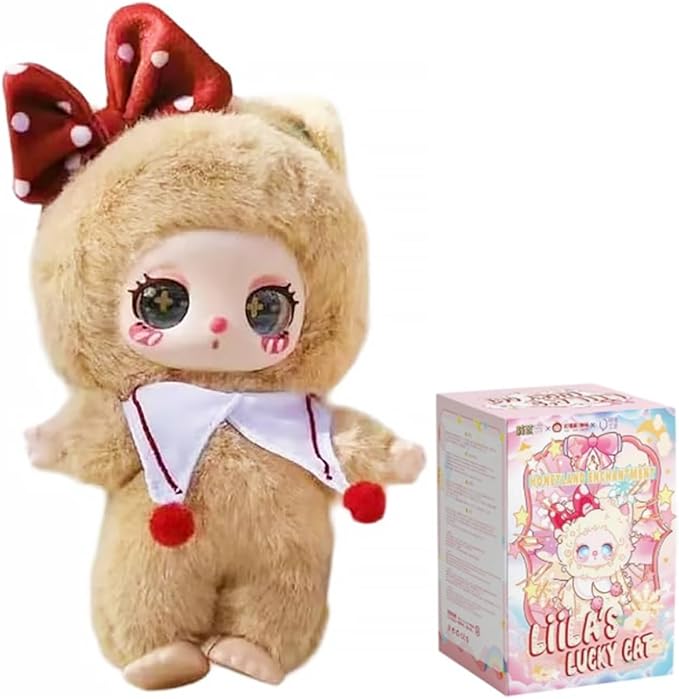 CALEMBOU Plush Doll Blind Box, 8.5'' Cute Stuffed Animal Plush Toys, Kawaii 1 of 6 Possible Mystery Collectible Toys Cute Soft Animals Charm Birthday Gifts (Liila's Lucky Cat Series)
