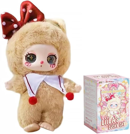 CALEMBOU Plush Doll Blind Box, 8.5'' Cute Stuffed Animal Plush Toys, Kawaii 1 of 6 Possible Mystery Collectible Toys Cute Soft Animals Charm Birthday Gifts (Liila's Lucky Cat Series)
