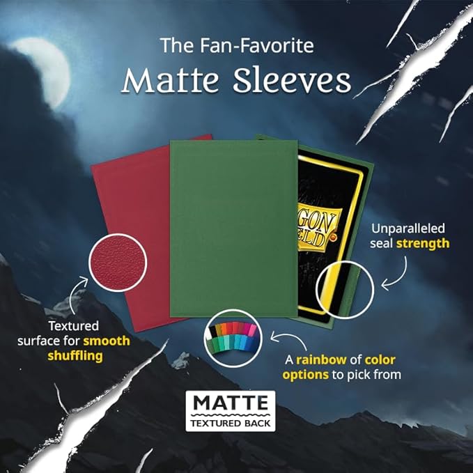 Dragon Shield | Standard Size Card Matte Sleeves | 100 CT - Smooth & Tough Premium TCG Sleeves | Compatible with Pokemon, Flesh & Blood, One Piece & Magic the Gathering | Emerald