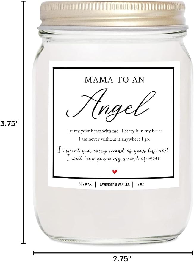 You Nique Designs Miscarriage Candle for Mothers, 7 Ounces, Loss of Baby Sympathy Gifts, Infant Loss Memorial Gifts, White All Natural Soy Vegan Aromatherapy Candles for Home (Lavender & Vanilla)