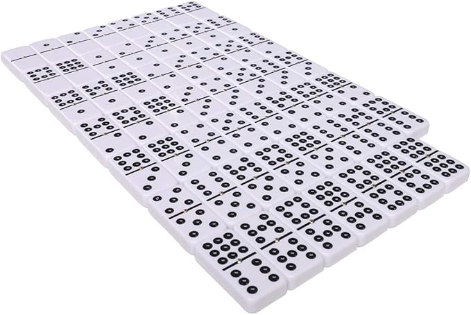 Silverman & Co. Double 9 Large White Domino Set - Black Case