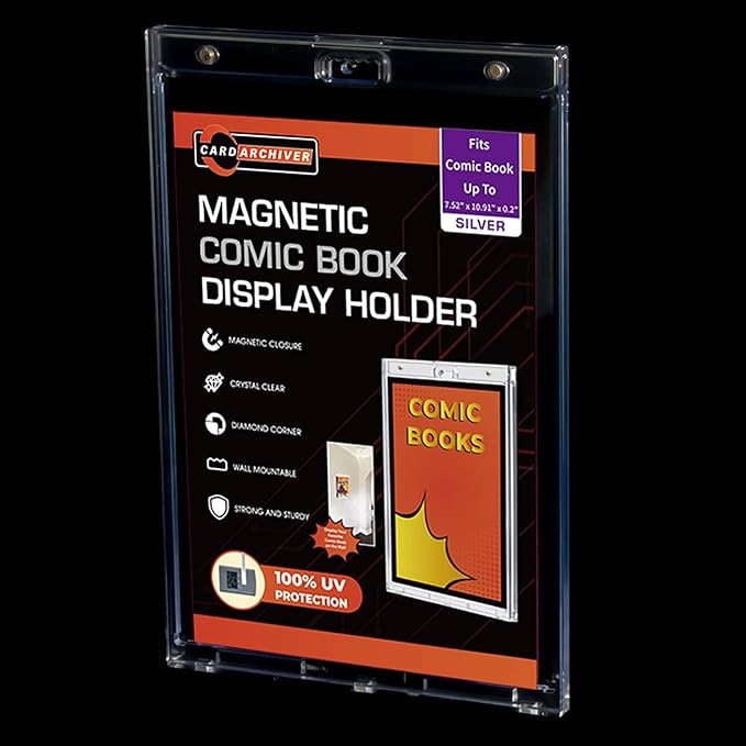 Crystal Clear One Touch-values 2ct Magnet-cases Silver Display-System, UV-protected Premium MINT-comic Slab Protectors for Wall-mounting, Paper 11x14