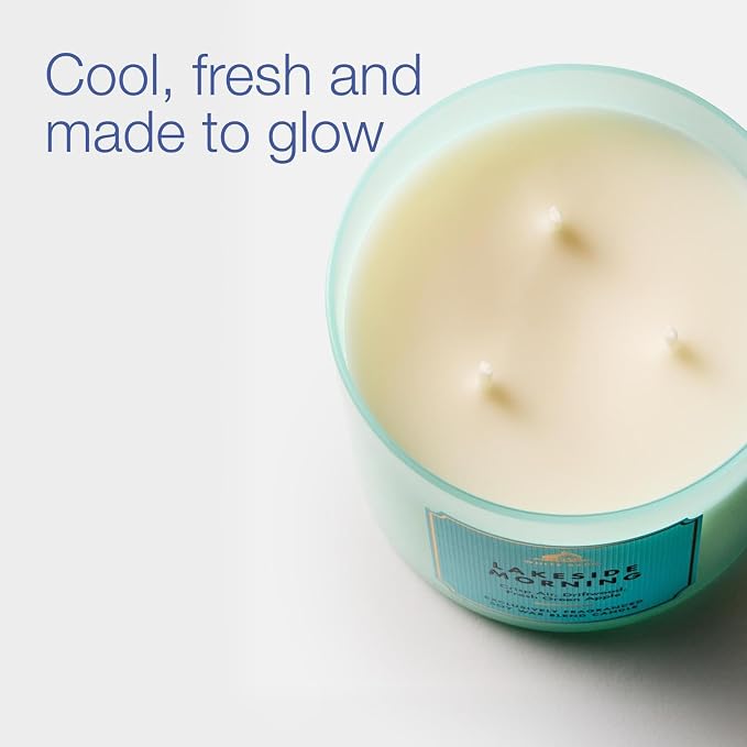 Bath & Body Works Lakeside Morning 3-Wick Candle - Scented Candle for At-Home Use - Long-Lasting, Room-Filling Fragrance - High Fragrance Oil Concentration - Soy Wax Blend