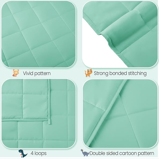Weighted Blanket - 3 lbs Green Heavy Blanket - Small Size Breathable Lap Blanket(36"x48", 3 lbs)