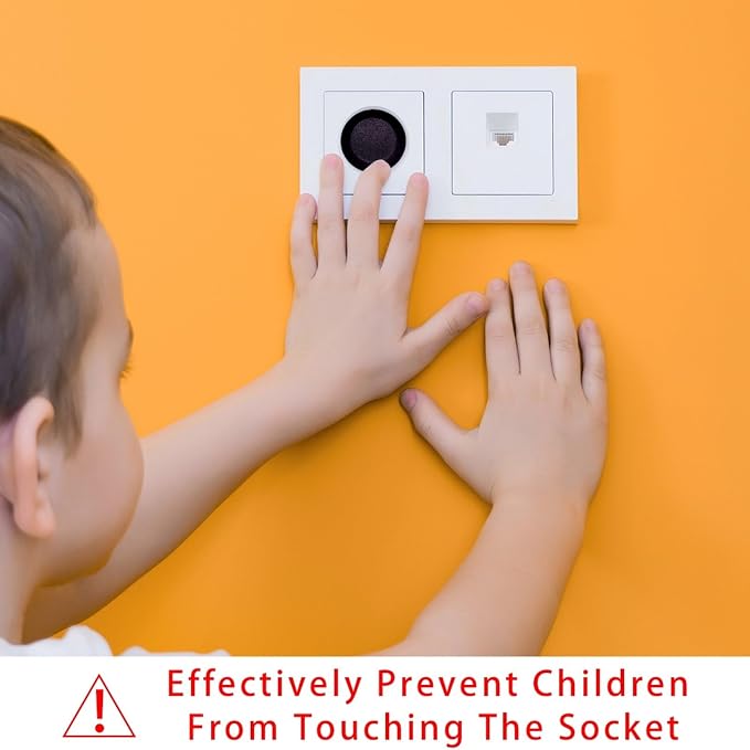 Pure Black Color Outlet Covers Baby Proofing Safe & Secure Electric Plug Protectors | Sturdy Childproof Socket Covers for Home & Office | Easy Installation | Protect Toddlers & Babies